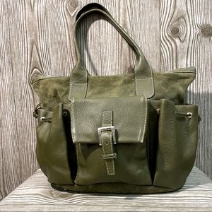 Lumiani Leather and Suede Satchel